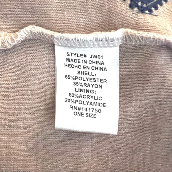 Orange Creek Cream & Blue Embroidered Bohemian Long Cardigan Hoodie One Size EUC - Picture 7 of 8